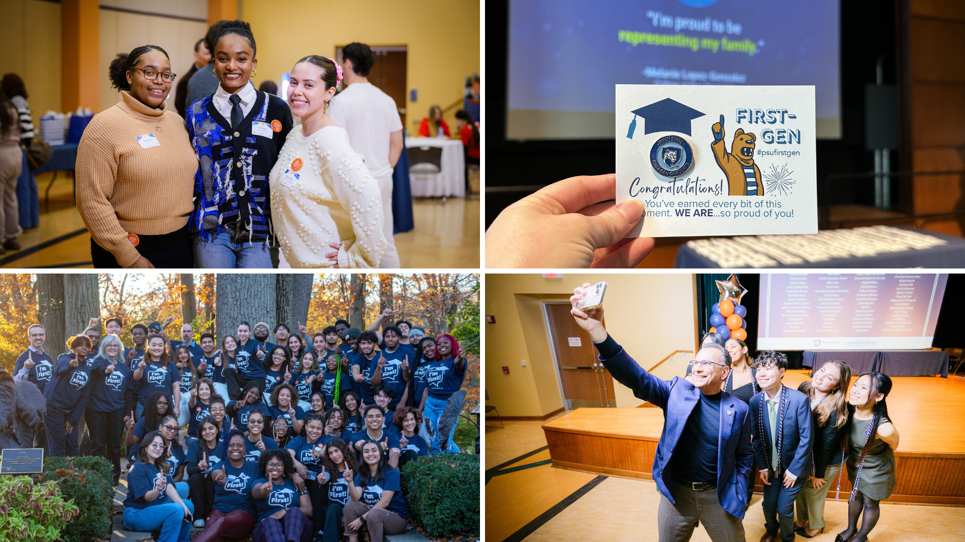 Image displays four photos from campus events.