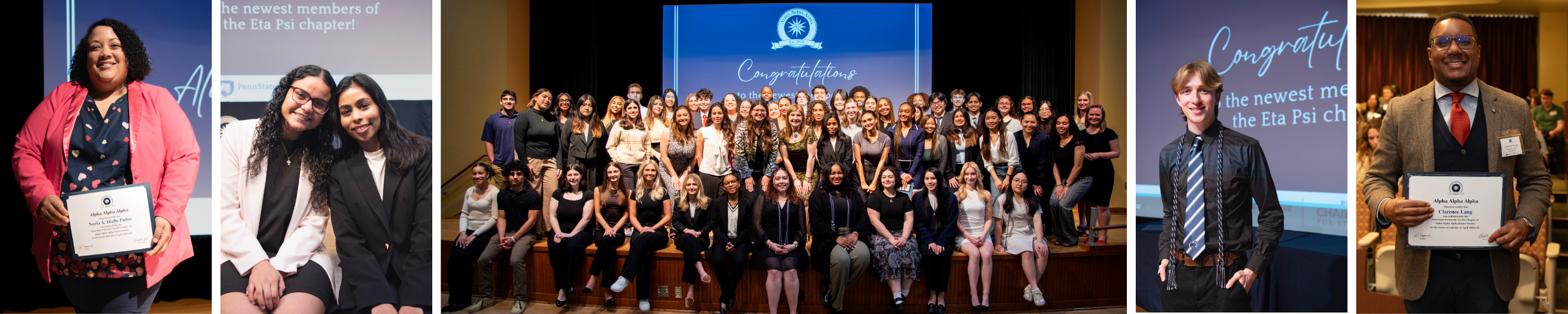 Collage depicting various images of Tri-Alpha inductees