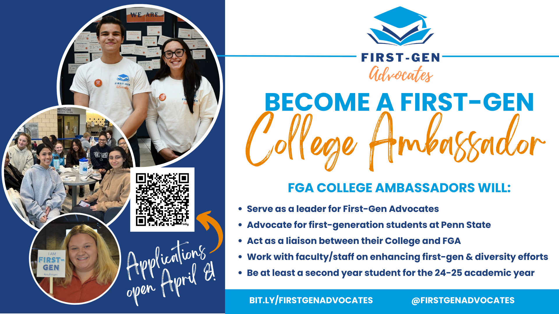 College ambassador's leadership program with First-Gen Advocates student organization