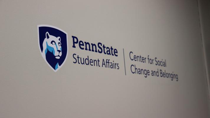 Office sign of Center for Social Change and Belonging